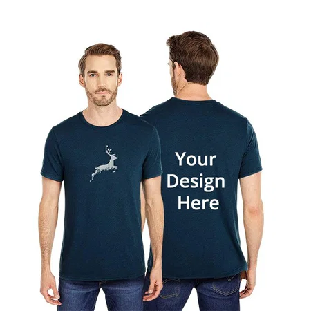 Teal Blue Customized Half Sleeves Regular Fit Graphic Round Neck T-Shirt