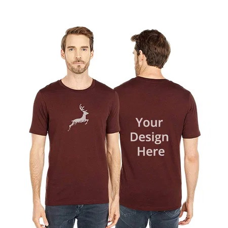Maroon Customized Half Sleeves Regular Fit Graphic Round Neck T-Shirt
