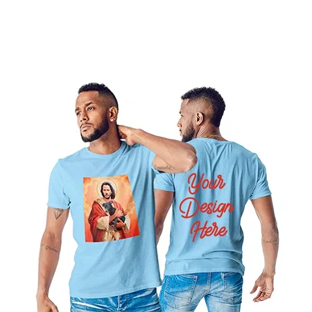 Sky Blue Customized The Immortal Keanu Reeves Graphic Printed T-Shirt for Men