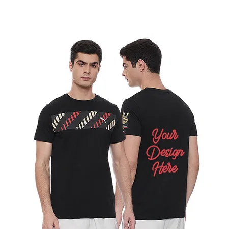 Black Customized Puma Men's Graphic Printed Regular T-Shirt