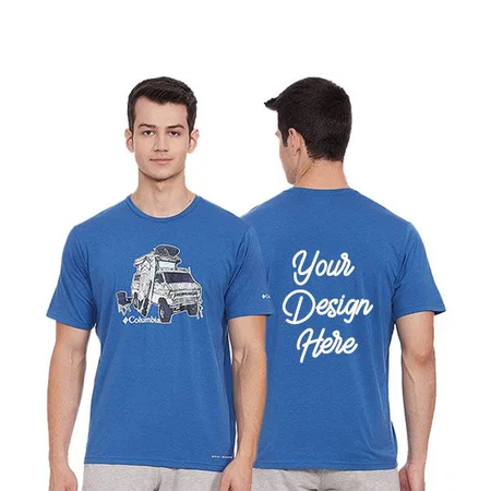 Blue Customized Graphic Printed T-Shirt
