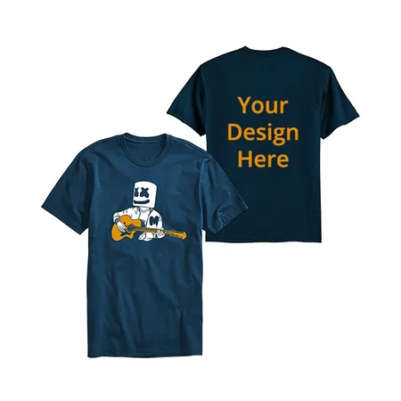 Teal Customized Boy with Guitar Design Graphic Printed T-Shirt for Men