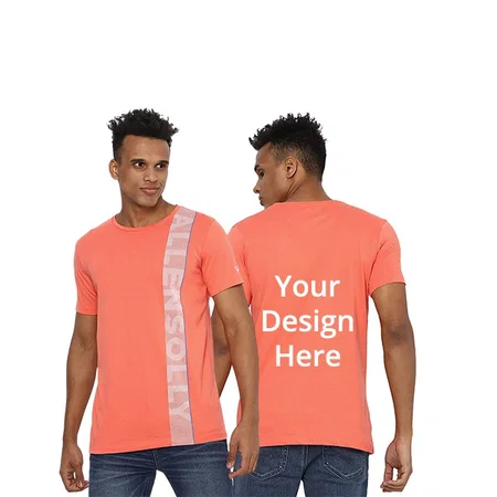 Peach Customized Allen Solly Men's Graphic Printed Regular Fit T-Shirt