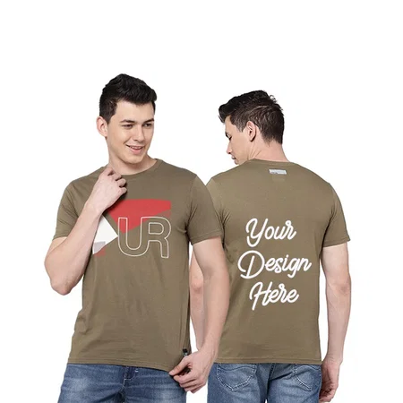 Olive Green Customized Men's UR Graphic Printed T-Shirt