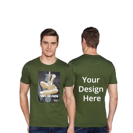 Olive Green Customized Men's Shoe Design Graphic Printed T-Shirt