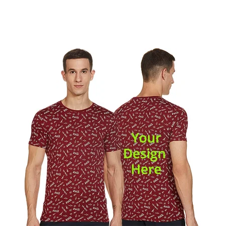 Maroon Customized Rock Typography Graphic Printed T-Shirt