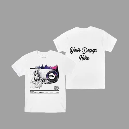 White Customized Cotton Graphic Printed T-Shirt