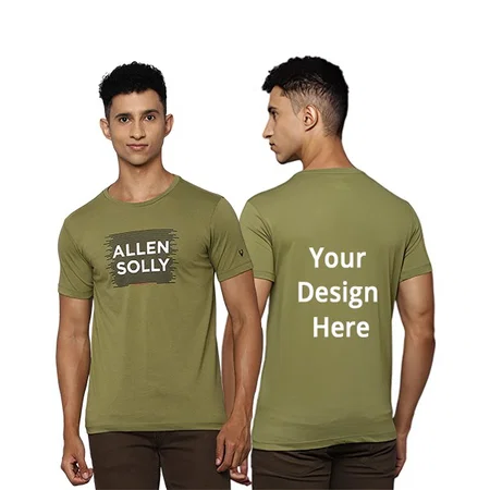 Olive Green Customized Allen Solly Men's T-Shirt