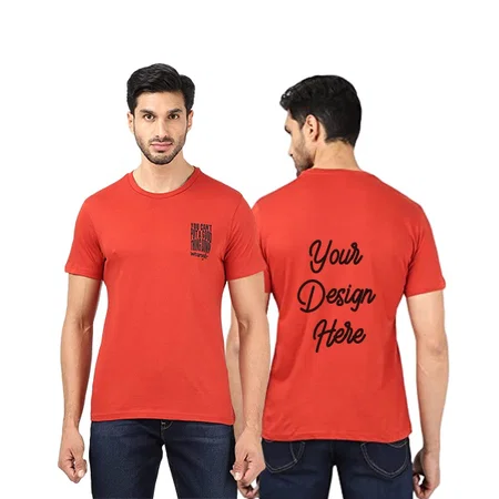 Red Customized Men Graphic Print Regular T-Shirts