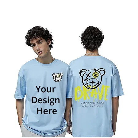 Sky Blue Customized Oversized T-Shirt