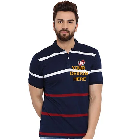 Blue Customized Men's Regular Fit Polo T-Shirt