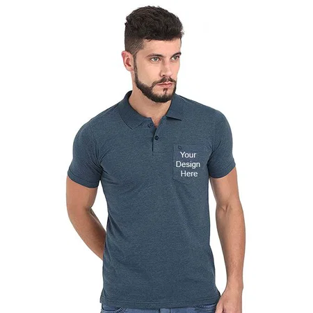 Blue Customized Men's Regular Fit Polo T-Shirt