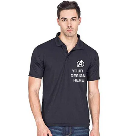 Black Customized Unisex Avenger Polo T-Shirt