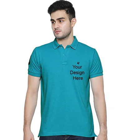 Turquoise Customized Men's Fit Polo T-Shirt