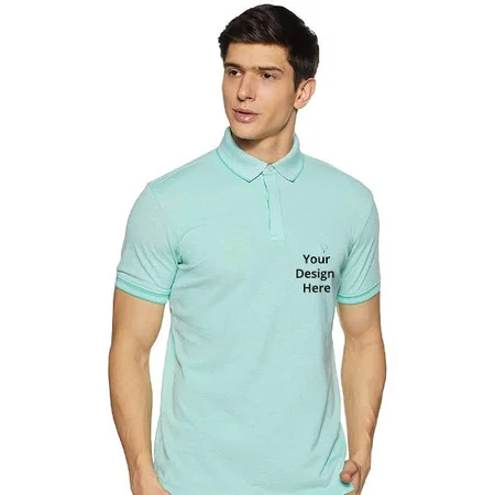 Light Blue Customized Allen Solly Regular Fit Polo Tipping T-Shirt