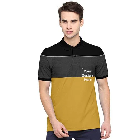 Green Customized Men's Regular Fit Striped Cotton Polo T Shirt