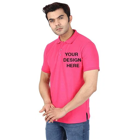 Pink Customized Men's Regular Fit Polo T-Shirt