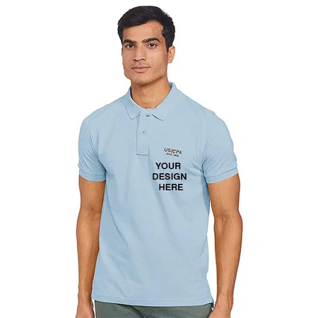 Blue Customized US Polo Association Men's Polo Shirt