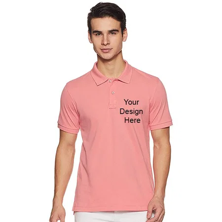 Candle Pink Customized Men's Solid Regular Polo Shirt