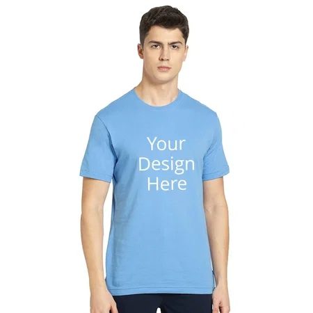 Blue Customized Jockey Men's Regular Fit Round Neck Half Sleeved T-Shirt