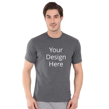 Dark Grey Jockey Men's Regular Fit Round Neck Half Sleeved T-Shirt