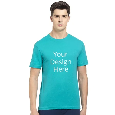 Blue Customized Jockey Men's Regular Fit Round Neck Half Sleeved T-Shirt