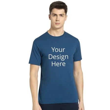 Blue Customized Jockey Men's Regular Fit Round Neck Half Sleeved T-Shirt