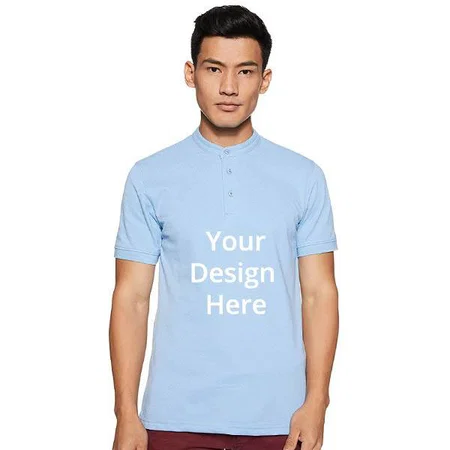 Sky Blue Customized Men's Regular Polo Shirt