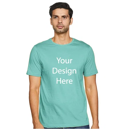 Green Customized Men's Solid Regular T-Shirt
