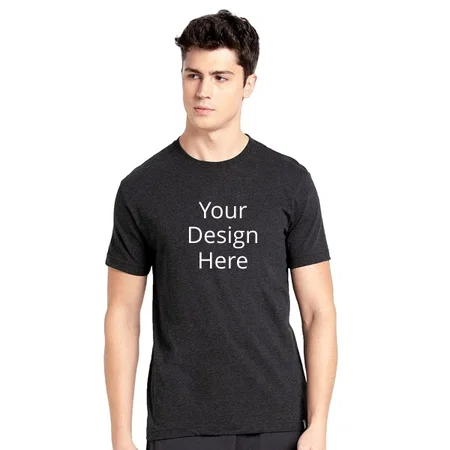 Black Customized Jockey Men's Regular Fit Round Neck Half Sleeved T-Shirt