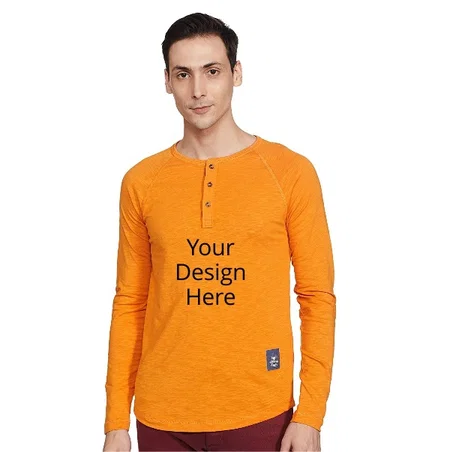 Dark Yellow Customized Men's Solid Regular T-Shirt