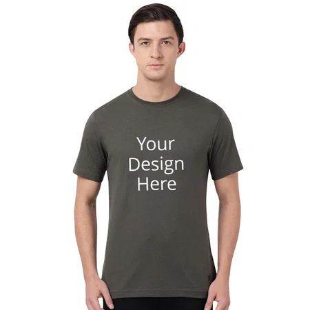 Deep Olive Customized Jockey Men's Regular Fit Round Neck Half Sleeved T-Shirt