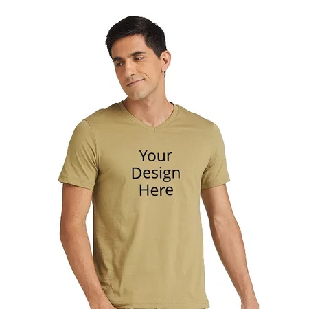 Light Brown Customized Men's Solid Regular T-Shirt