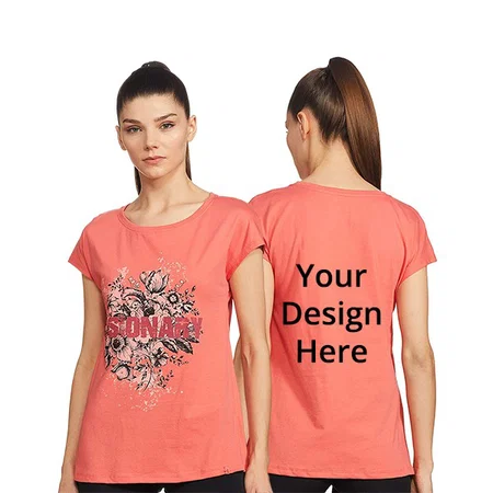 Pink Customized Jockey Women's Flower Design Graphic Printed Regular Fit T-Shirt