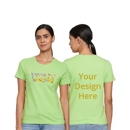 Green Customized Levi's Graphic Printed T-Shirt for Women