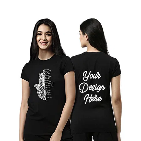 Black Customized Women's Design Graphic Printed T-Shirt