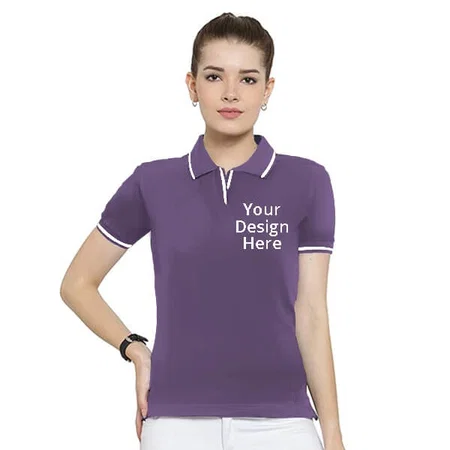 Purple Customized Women's Polo T-Shirt