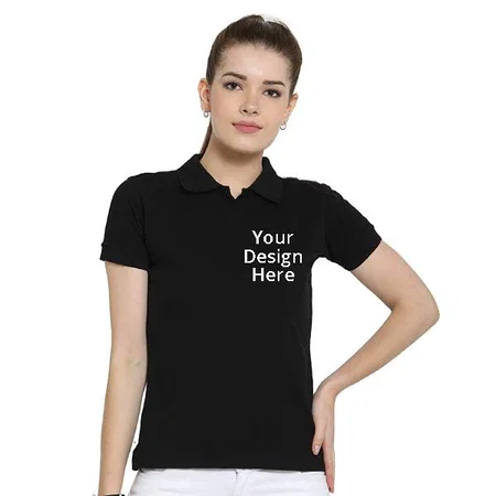 Cool Black Customized Women's Polo T-Shirt