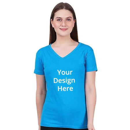 Blue Customized Women's T-Shirt