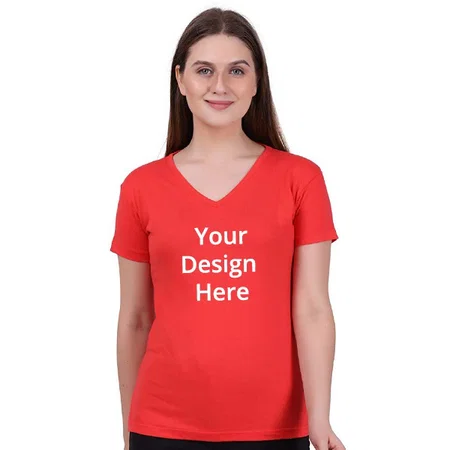 Coral Red Customized Women's T-Shirt