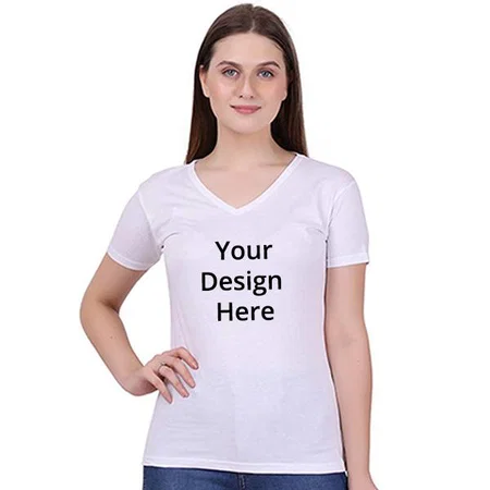White Customized Women's T-Shirt