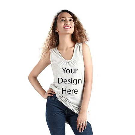 White Customized Women Tank Top