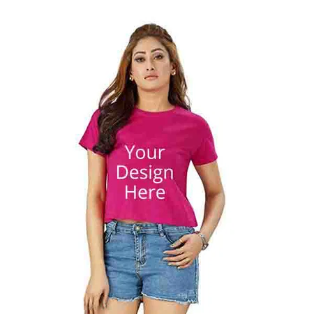 Pink Customized Women's Crop Top