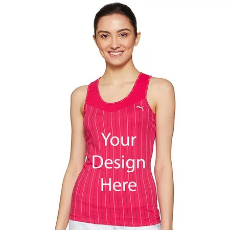 Pink Customized Puma Women's Slim Fit Tank Top