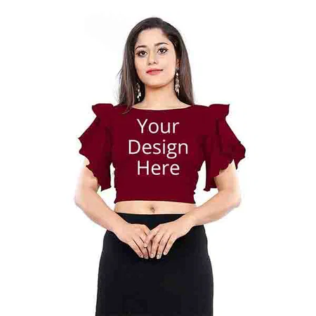 Red Customized Women Crop Top