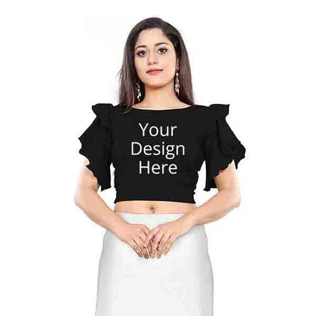 Black Customized Women Crop Top
