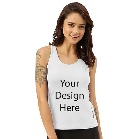 White Customized Women Tank Top