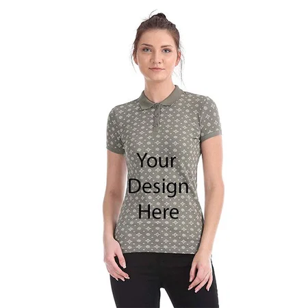 Olive Green Customized US Polo Association Women's Regular Fit Polo T-Shirt