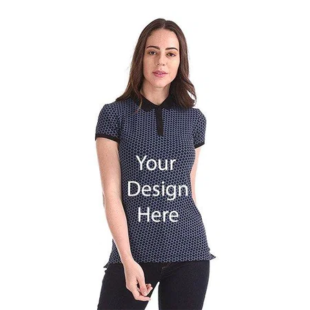 Black Customized US Polo Association Women's Regular Fit Polo T-Shirt