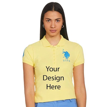 Lemon Customized US Polo Association Women's Regular Fit Polo T-Shirt